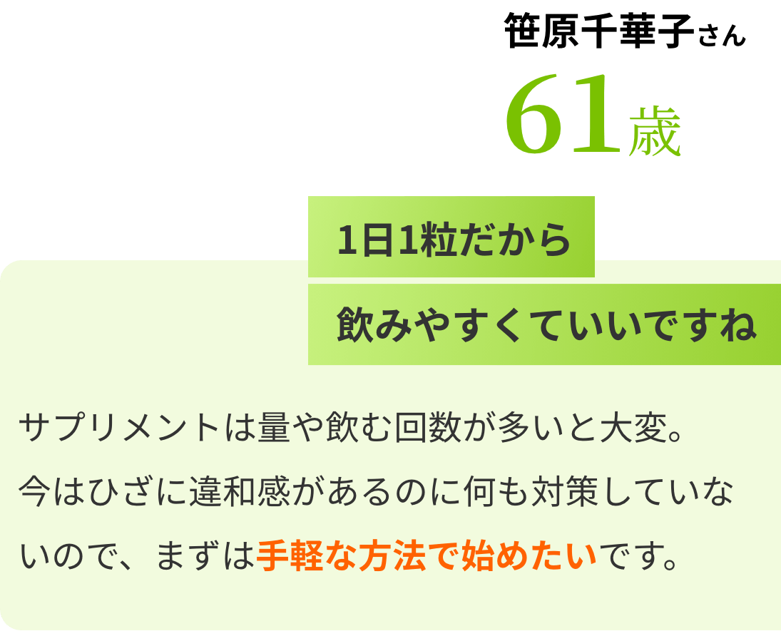 1日1粒だから飲みやすくていいですね